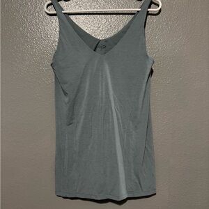 Athleta Greenish Gray V-Neck Tank Top